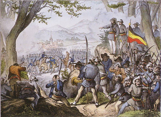  Badische Revolution. Gefecht bei Kandern am 20. April 1848 
